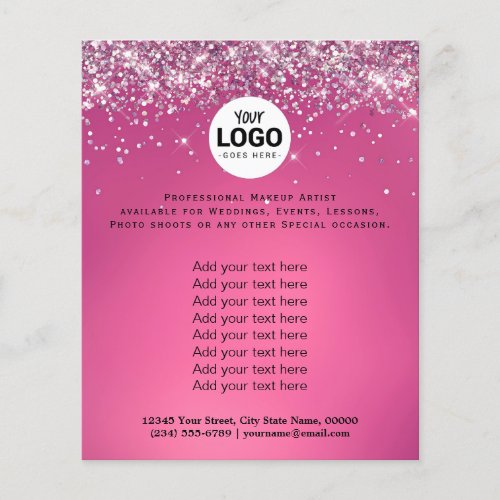 your logo faux glitter background flyer