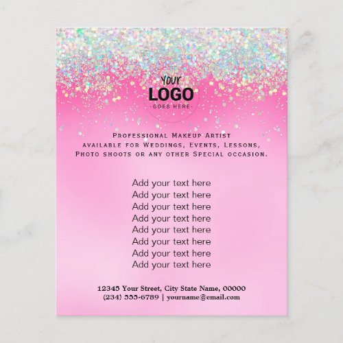 your logo faux glitter border flyer