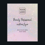 your logo faux glitter on faux holographic effect flyer<br><div class="desc">esthetician,  skincare,  beauty salon,  hairstylist flyer</div>