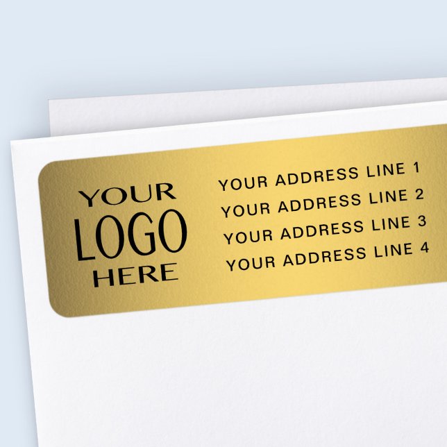YOUR LOGO | Faux Gold Return Address Label (Creator Uploaded)