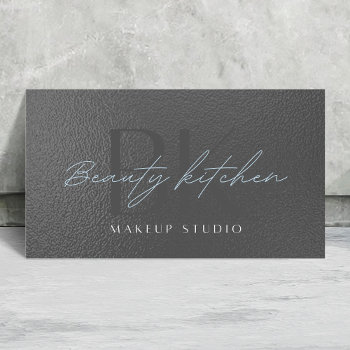 Your Logo Faux Metallic Gray Foil Modern Corporate Business Card by PhrosneRasDesign at Zazzle