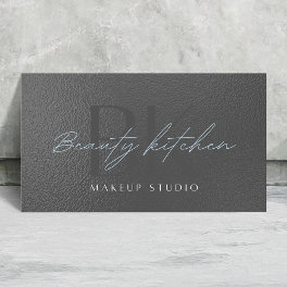 Your Logo Faux Metallic Gray Foil Modern Corporate Business Card