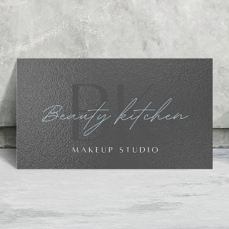Your Logo Faux Metallic Gray Foil Modern Corporate Business Card