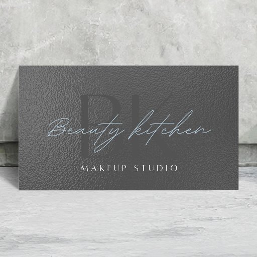 Customizable Your Logo Faux Metallic Gray Foil Modern Corporate Business Card