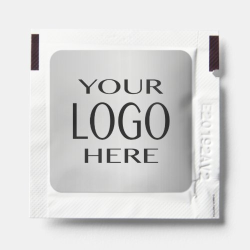 Your Logo  Faux Silver Metal Background Hand Sanitizer Packet