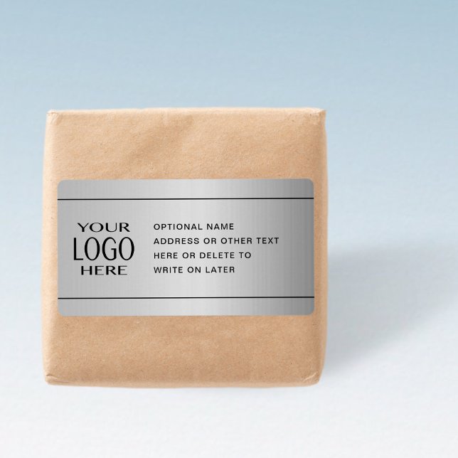 YOUR LOGO | Faux Silver Metal & Optional Text Label (Creator Uploaded)