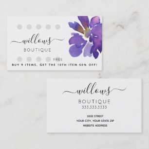 Your Logo Floral Punch Card Business Card
