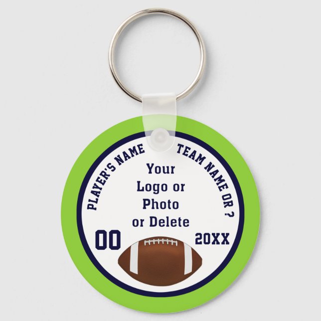 Your LOGO, Football Party Favors, Football  Keychain (Front)