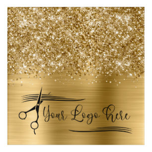 Your Logo Glittery Gold Glam Acrylic Print