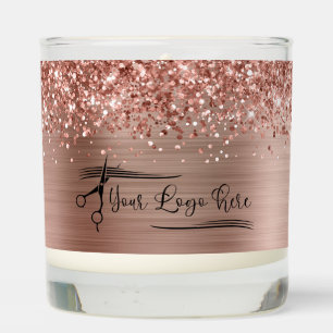 Your Logo Glittery Rose Gold Glam Scented Candle