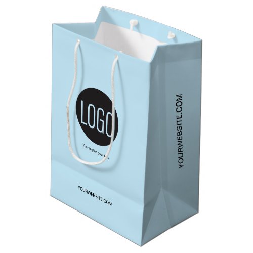 Your logo goes here Blue custom business Medium Gift Bag