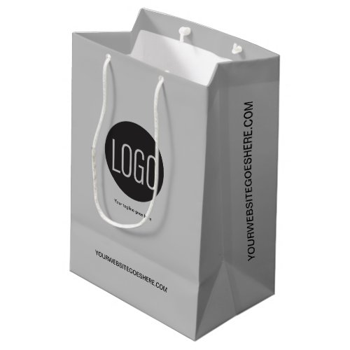 Your logo goes here custom business Mod grey Medium Gift Bag
