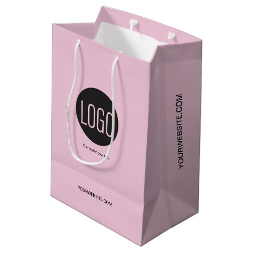 Your logo goes here custom business pink medium gift bag