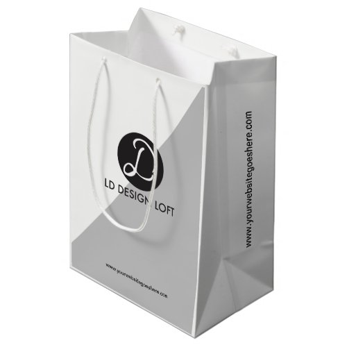 Your logo goes here Modern Grey Corporation Medium Gift Bag