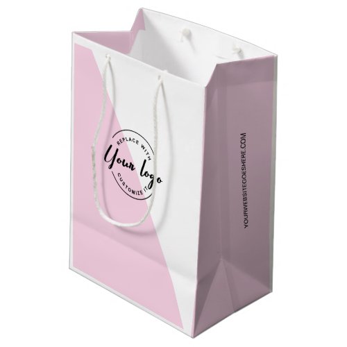 Your logo goes here Modern Pink Corporation Medium Gift Bag