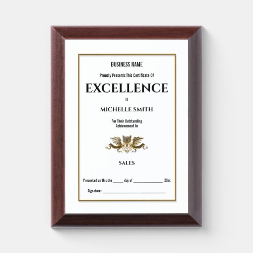 Your logo  gold crest business excellence award