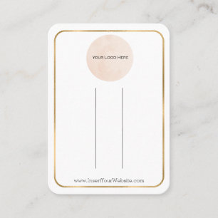 Your Logo Gold Foil Bow Hair Clip Display Vertical Business Card