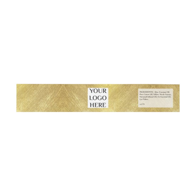 Your Logo Gold Shampoo Bar Soap Band Wrap (Flat)