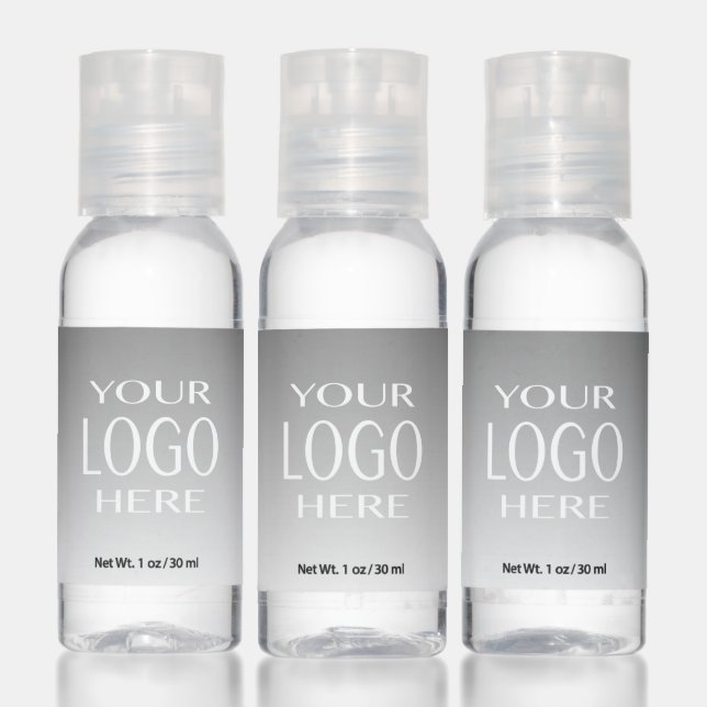 Your Logo + Gradient Grey (or diy) Hand Sanitizer (Set)