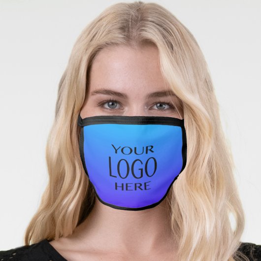 Your Logo | Gradient of Blue & Purple Face Mask (Worn Her)