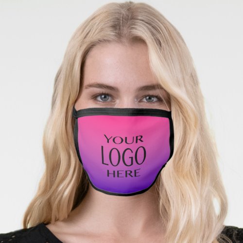 Your Logo  Gradient of Pink  Purple Face Mask