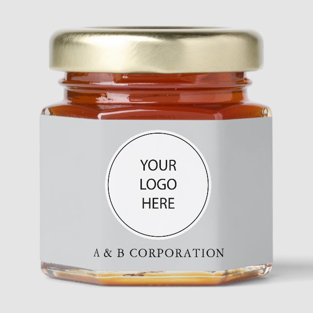 Your Logo Gray Corporate Gifts Honey Jar Favors (Front)