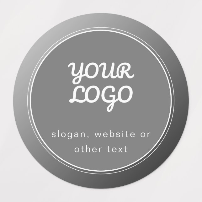 Your Logo & Gray Gradient Waterproof Labels (Design 3)