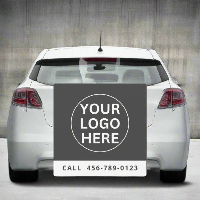 Your Logo Gray l Professional Business Contact  Car Magnet (Creator Uploaded)