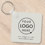 Your Logo | Gray Silver Business Corporate Modern  Keychain<br><div class="desc">A simple custom silver gray business template in a modern minimalist style which can be easily updated with your company logo and text. If you need any help personalizing this product,  please contact me using the message button below and I'll be happy to help.</div>