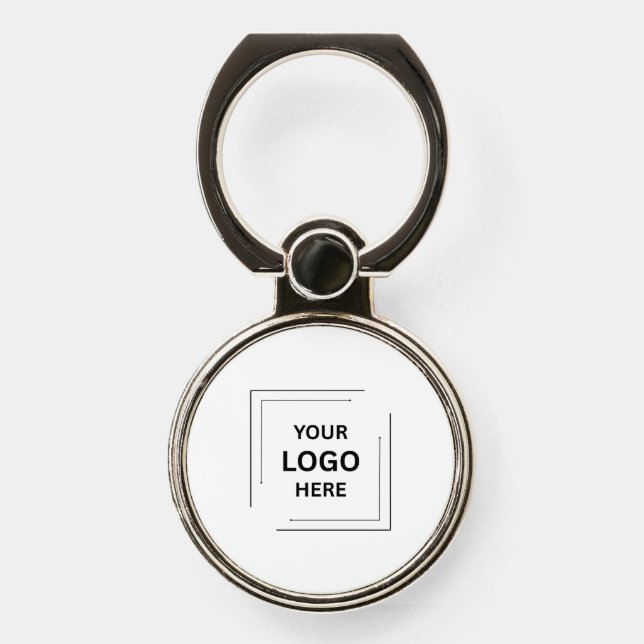 Your Logo | Gray Silver Business Corporate Modern Phone Ring Stand (Front)