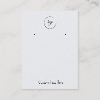 Your Logo Gray Simple Earrings Display Cards