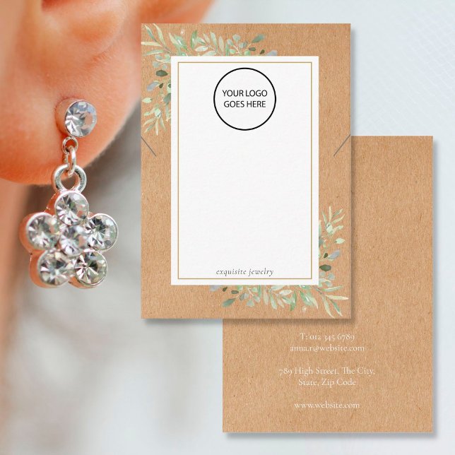 Your Logo Greenery Necklace Jewelry Display Card (Creator Uploaded)