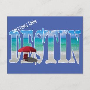 Your Logo Greetings From Destin Beach Typography Postcard
