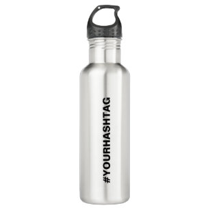 Your Logo Hashtag Business Company Personalized Stainless Steel Water Bottle