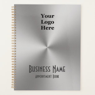 Your Logo Her Silver Metal Look Appointment Book Planner