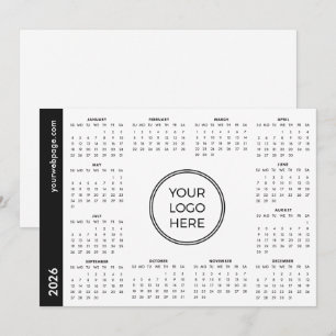 Your Logo Here 2026 white Magnetic Calendar Holiday Card