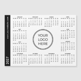 Your Logo Here 2027 white Magnetic Calendar