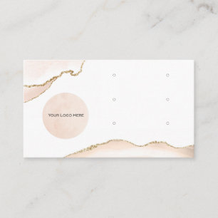 Your Logo Here 3 Earring Display Blush & Gold Business Card