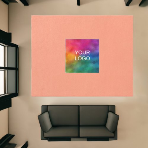 Your Logo Here Add Text Apricot Color Custom Rug