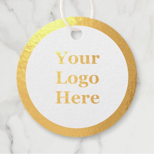 Your Logo Here and Custom Text Foil Favor Tags