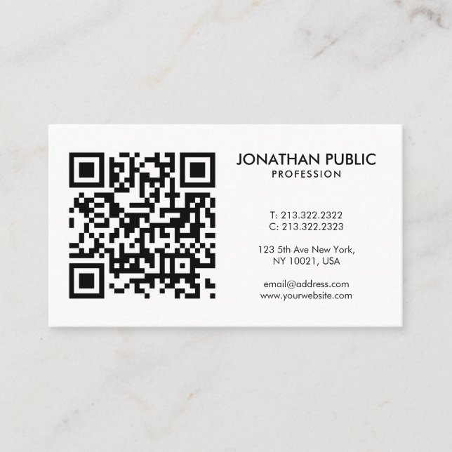 Your Logo Here Barcode QR Code Template Profile Business Card (Front)