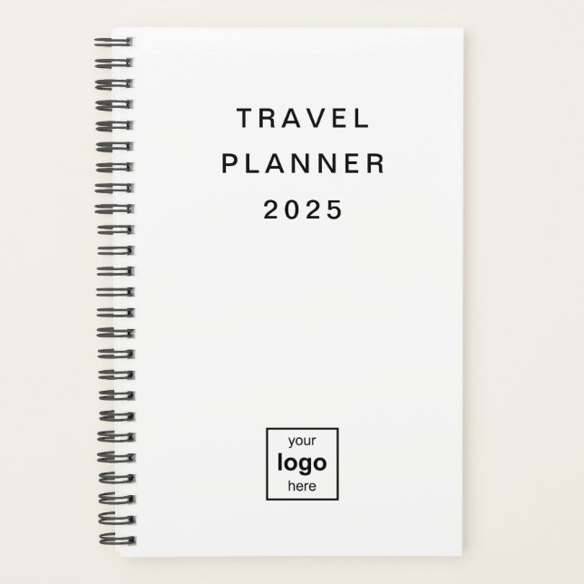 Your Logo Here Black And White Travel Planner (Front)