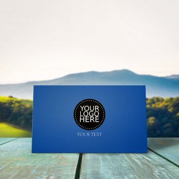 Your Logo Here Blue Business Card by RicardoArtes at Zazzle