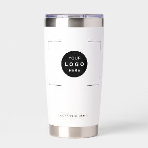 Your logo here business branded simple white insulated tumbler