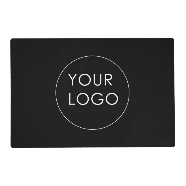 Your Logo Here Business Company Corporate Black Placemat (Front)