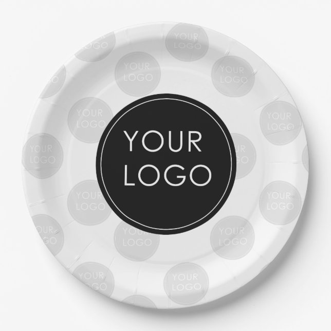 Your Logo Here Business Company Corporate Paper Plates (Front)