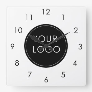 Your Logo Here Business Company Corporate White Square Wall Clock