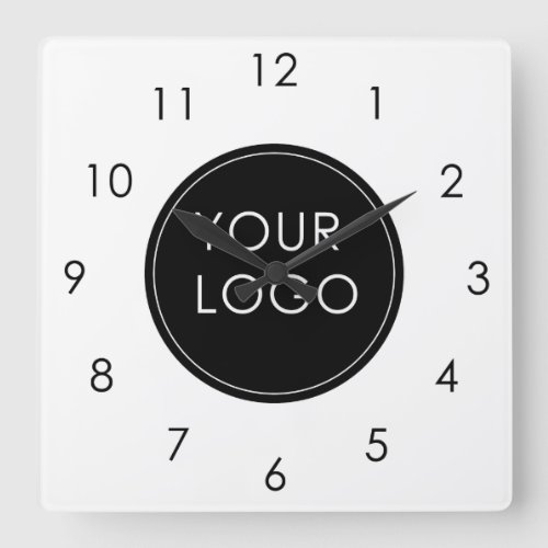 Your Logo Here Business Company Corporate White Square Wall Clock