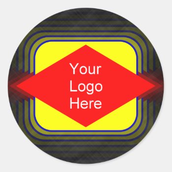 Your Logo Here Classic Round Sticker by template_frames at Zazzle