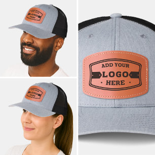 Your Logo Here Company Branded Business Coperate Leather Patch Hat